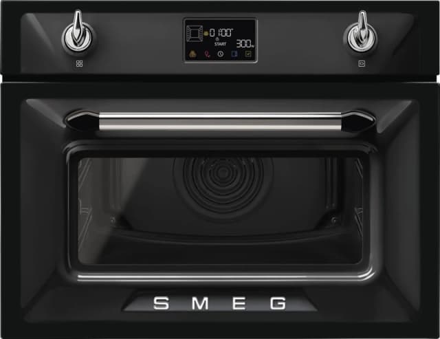 Smeg Victoria SO4902M1N Built In Electric Single Oven with Microwave Function - Black