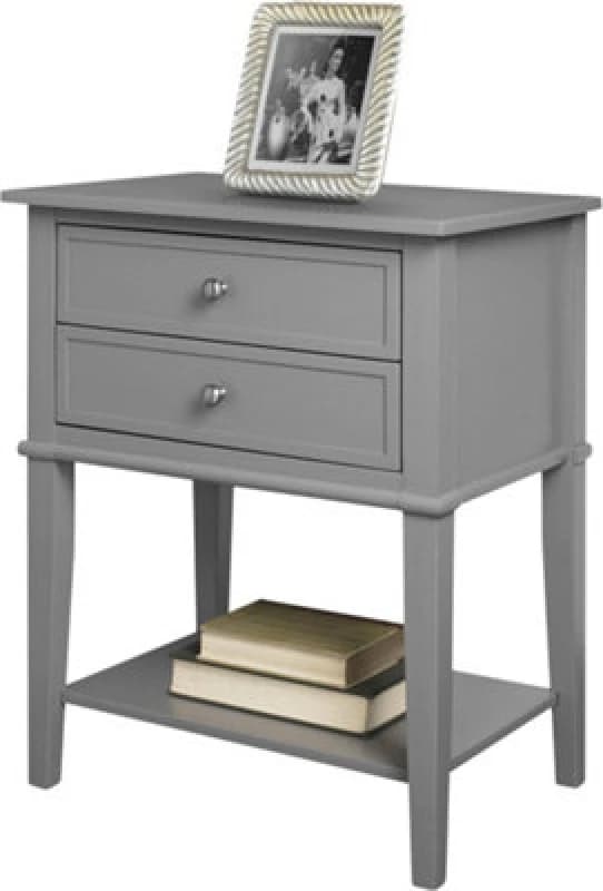 Dorel Franklin Accent Table With 2 Drawers Grey 5062196PCOMUK