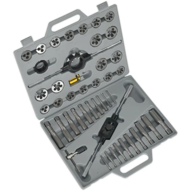 Loops 45pc Metric Tap & Split Die Set - M6 to M24 - Manual Bar & Socket Threading Tool Multi