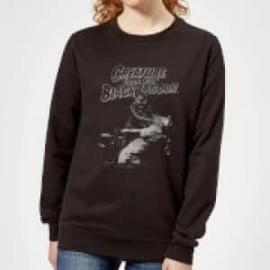 Universal Monsters Creature From The Black Lagoon Black and White Womens Sweatshirt - Black