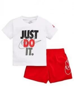 Nike Sportswear Toddler Boys Jdi Tee And Shorts Set - White Red