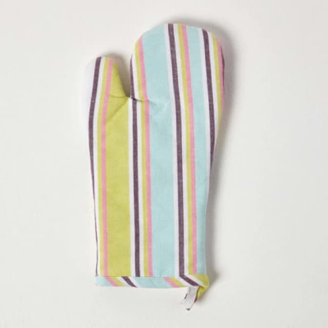 Homescapes Cotton Osaka Green Oven Mitt Green unisex