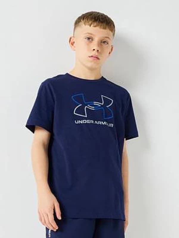 Under Armour Kids Foundation Short-Sleeve Regular Fit T-Shirt Midnight Navy male 11-12 (L)