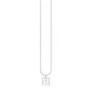 Silver Letter M Necklace KE2022-001-21-L45v