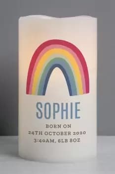Personalised Rainbow LED Candle