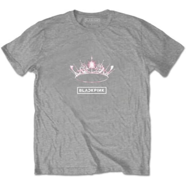 BlackPink BlackPink Men The Album Crown T-Shirt in Grey Size: X-Large Grey XL Male 5063238454682