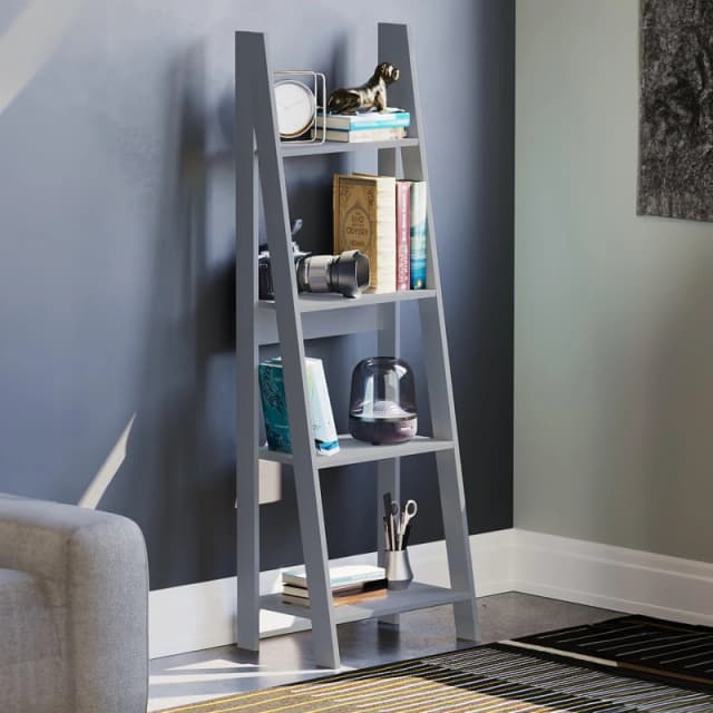Lassic Vida Designs Bristol 4 Tier Step Ladder Bookcase Grey unisex 4 Tier