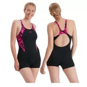 Speedo Hyperboom Splice Muscleback Legsuit Black/Pink 36"