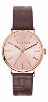 Ted Baker Womens Phylipa Brown Leather Strap Rose Watch