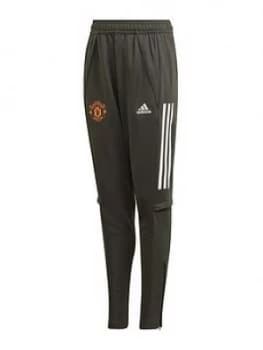 Boys, adidas Youth Manchester United 20/21 Training Pant - Black , Green, Size 13-14 Years