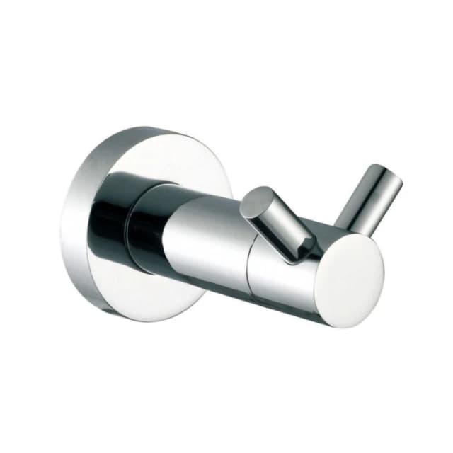 Nes Home Double Robe Hook Chrome Round Silver