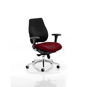 Dynamic Synchro Tilt Posture Chair Multi-Functional Arms Chiro Plus Black Back, Ginseng Chilli Seat High Back
