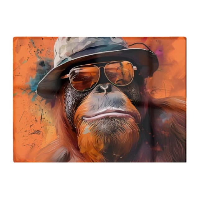 Warren Reed Designer Orangutan In Glasses Chopping Board