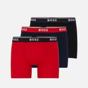 BOSS Bodywear Power Three-Pack Stretch-Cotton Boxer Briefs - S