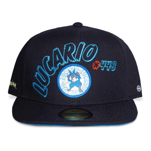 Pokemon Lucario #448 Patch Print Adjustable Cap, Black/Blue (BA015377POK) Multi unisex