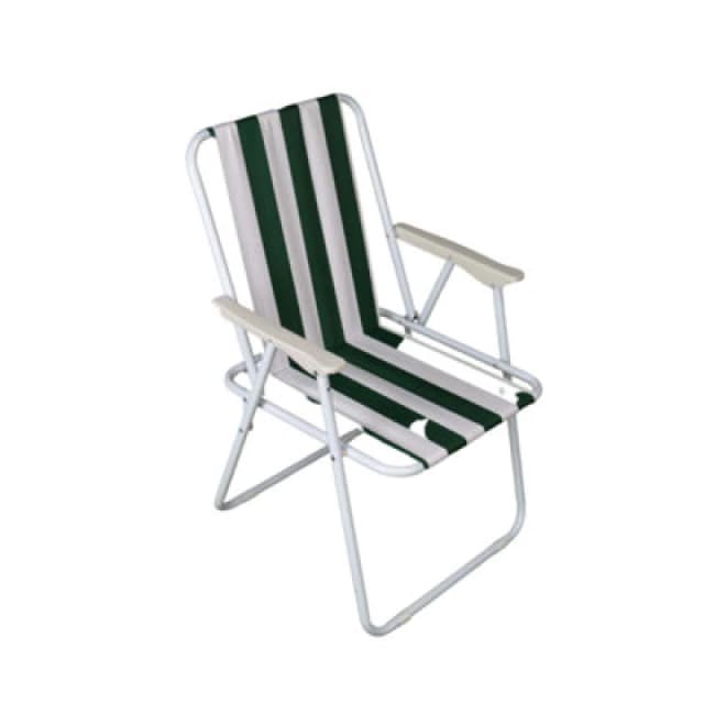 Samuel Alexander Folding Camping / Picnic Chair in Green and White Garden Patio Green