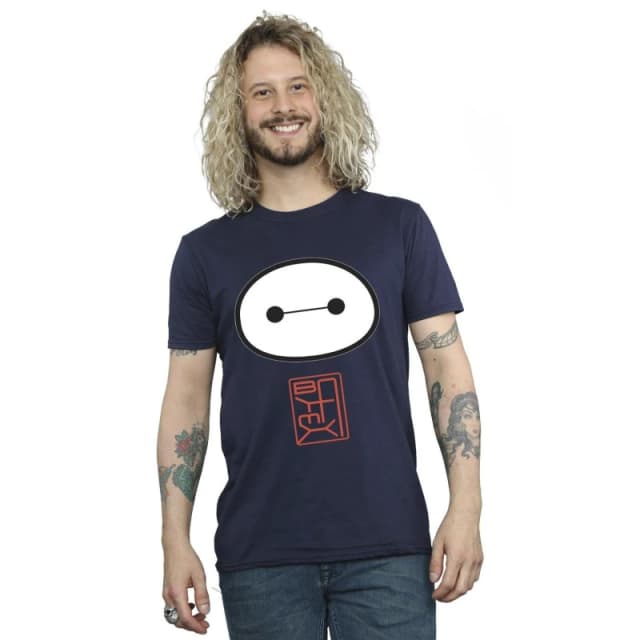 Disney Men Big Hero 6 Baymax Icon T-Shirt in Navy Size: Small Navy S Male 5059934878006