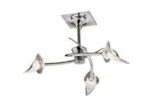 Semi Flush Ceiling Round 3 Light G9, Polished Chrome