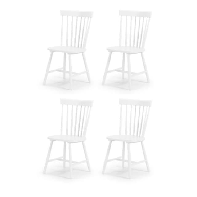 Julian Bowen Set Of 4 Torino White Chairs, White TOR208