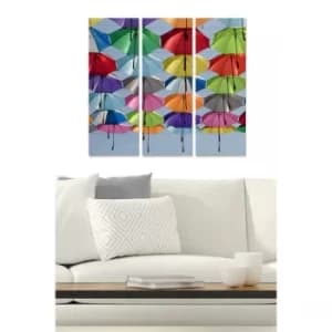 MDF1521492 Multicolor Decorative MDF Painting (3 Pieces)