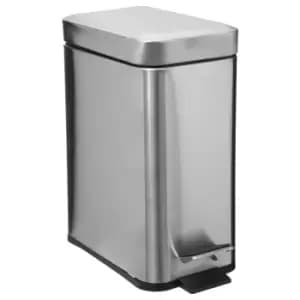 5 Litre Rectangular Bathroom Bin Silver