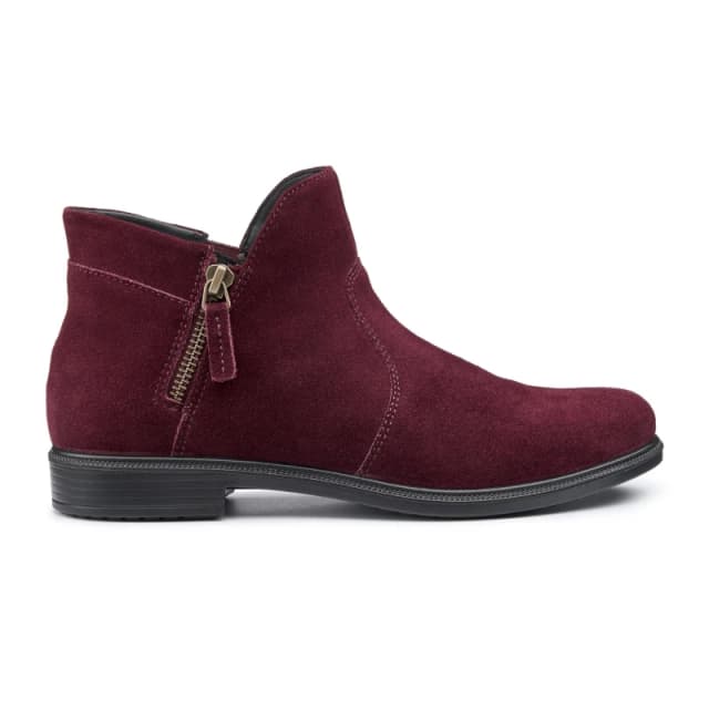 Hotter Womens 'Ludlow' Ankle Boots in Maroon Size: 4 Maroon Female 4