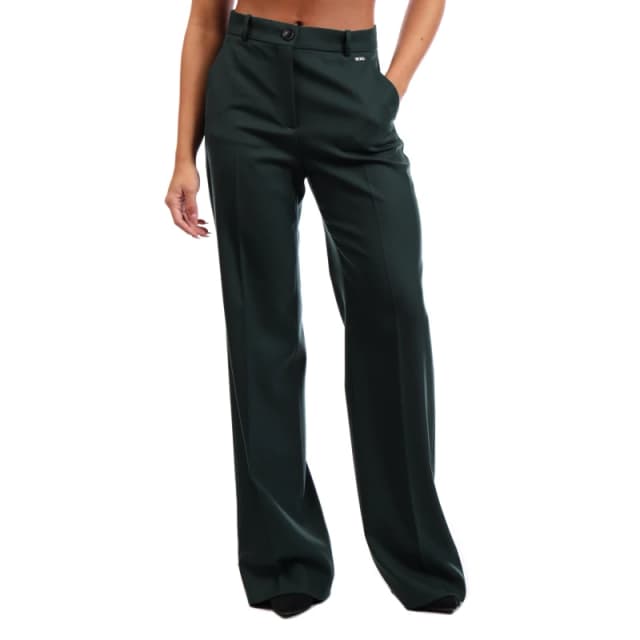 Boss Tireka Straight Leg Trousers Open Green female 4 (XXS)