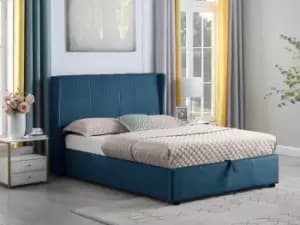 Seconique Amelia 5ft King Size Blue Fabric Ottoman Bed Frame