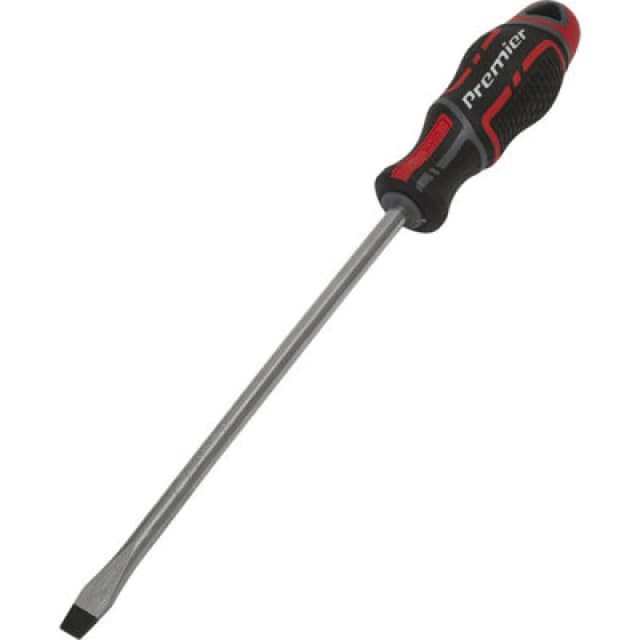 Loops PREMIUM Slotted 8 x 200mm Screwdriver - Ergonomic Soft Grip - Magnetic Tip Multi