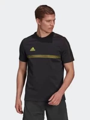 adidas Messi 3-Stripes Tee, Black Size M Men