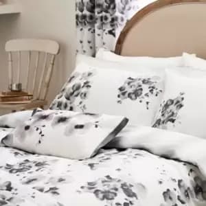 Sanderson Mandarin Flowers Double Duvet Cover Set, Grey