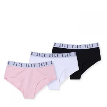 Elle 3 Pack of Hipster Briefs Junior Girls - White/Pink/Blk