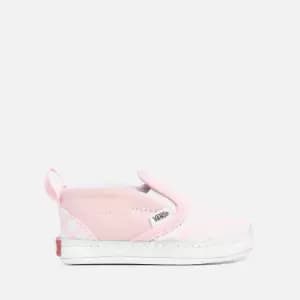 Vans Babys' Slip-On V Crib Checkerboard Trainers - Blushing Pink - UK 3 Baby