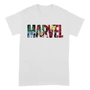 Marvel T-Shirt Marvel Logo Characters Size S