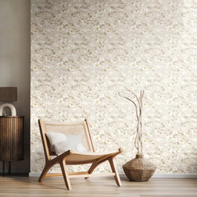 Hoopla Walls Lino Leaves - Coconut Mix 10M Wallpaper