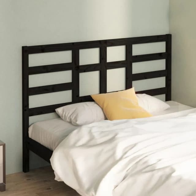 VIDAXL Bed Headboard Black 126x4x104cm Solid Wood Pine Vidaxl 8720286951774