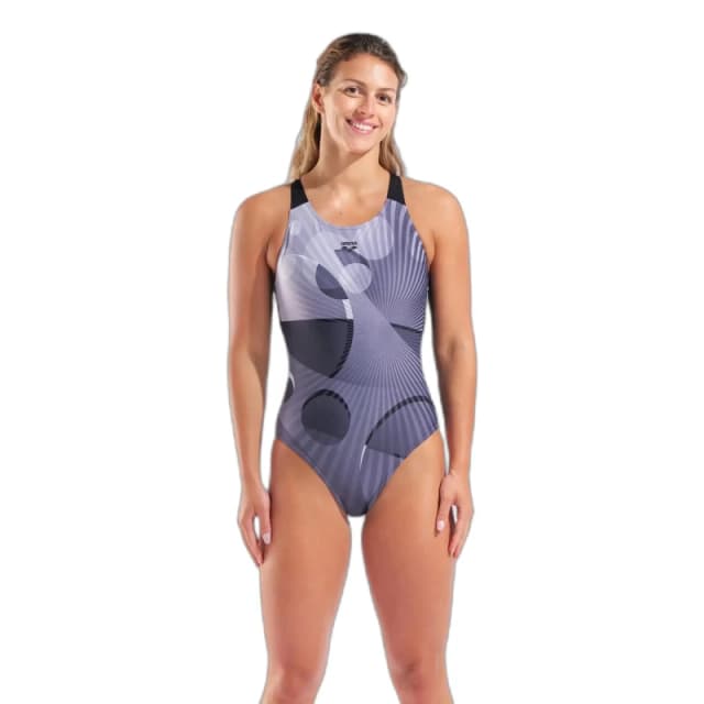 Womens 1 Piece swimsuit Arena Depth V Back Noir Female 38