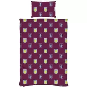 Pulse Reversible Duvet Cover Set (Single) (Burgundy/Yellow/Light Blue) - Burgundy/Yellow/Light Blue - Aston Villa Fc