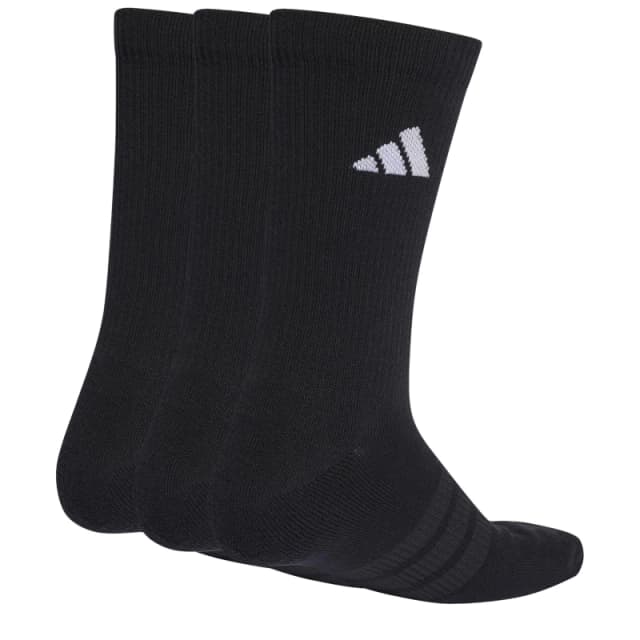 adidas 3 Pack Crew Socks Adults Black 3 Bar unisex XS 2-3.5