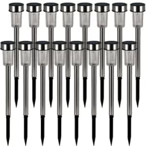 Solar Pathway Light 16Pcs Stainless Steel