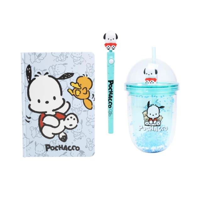 Hello Kitty Pochacco Notebook Fidget Pen and Boba Cup Blue unisex One size