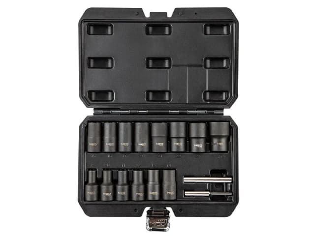 NEO TOOLS 11-920 Socket set Tool Steel, Drive: 1/2Inch, Number of tools: 16 Tool Steel Socket set (5840)