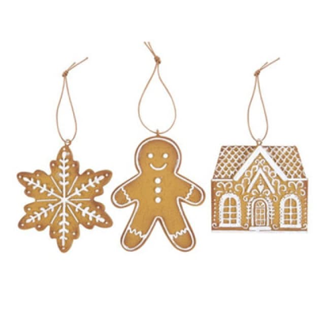Something Different Something Different Gingerbread Hanging Dration (Pack of 3) in Brown Brown One Size Unisex 5063425373475