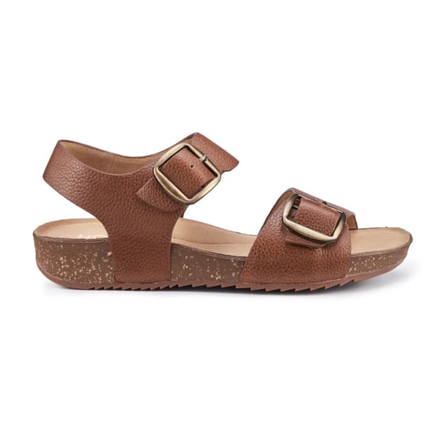 Hotter Womens Wide Fit 'Tourist II' Cork Wedge Sandals in Tan Size: 6.5 Tan Female 6.5