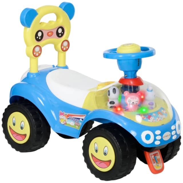 AIYAPLAY Ride on Toy, Foot to Floor Design with Music, Light, Horn, Blue 370-360V00BU
