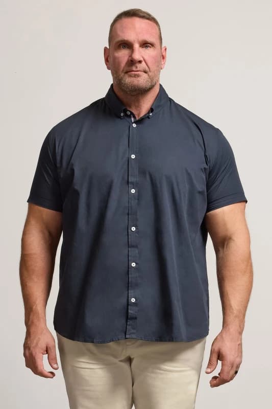 BadRhino BadRhino Men Poplin Shirt in Mid Navy Size: 4X-Large Mid Navy 4XL Male 5063110817444