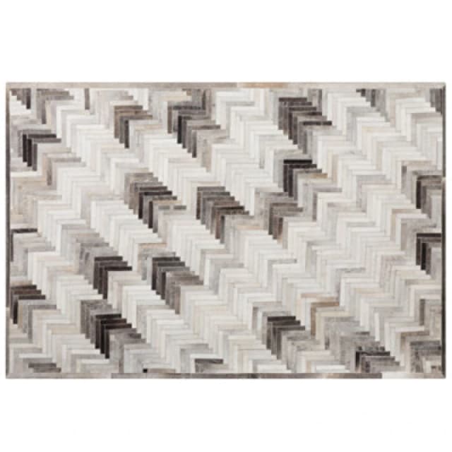 Beliani Rug Arsuz Grey 140 X 200 Cm Leather