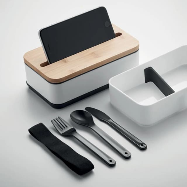 Treat Republic White Two Tier Lunch Box with Bamboo Lid White unisex Standard