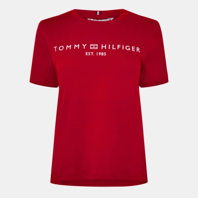 Tommy Hilfiger Womens Corp Logo T-Shirt Regatta Red female 8 (XS)
