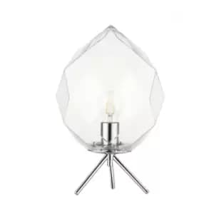 Impex Zoe 1 Light Table Lamp Clear Glass Black